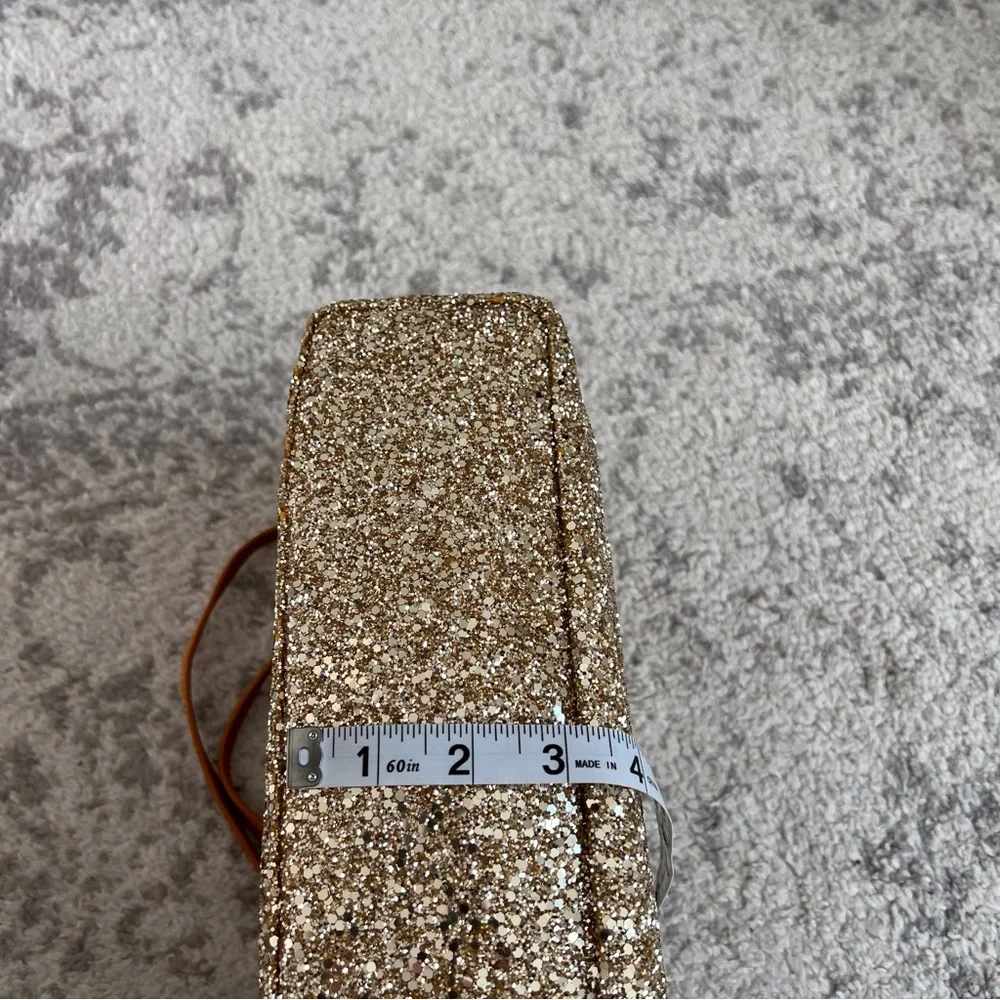 J Crew Crewcuts Gold Glitter Sparkle Tote Bag Holiday Glitzy Glimmer